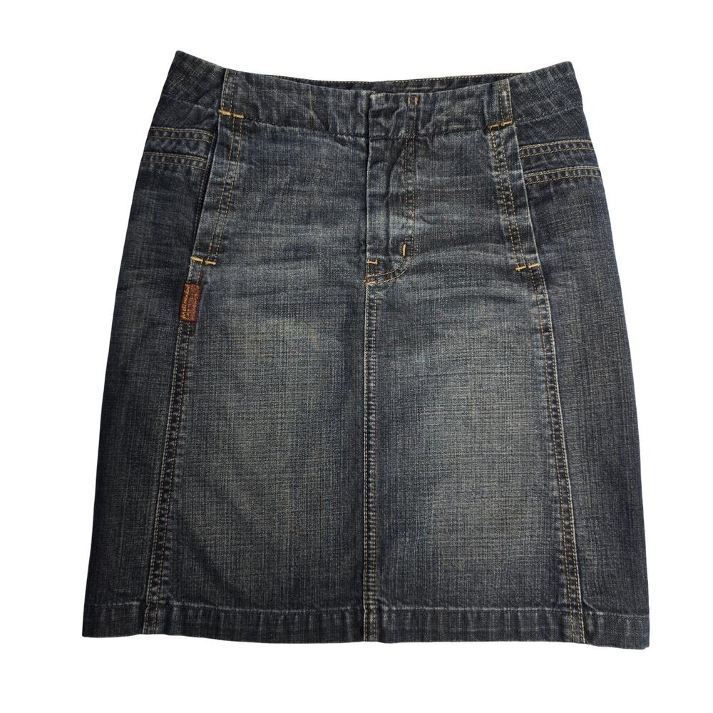 7 For All Mankind Denim Mini Skirt Womens 25 Blue Jean Vintage Y2K Stretch